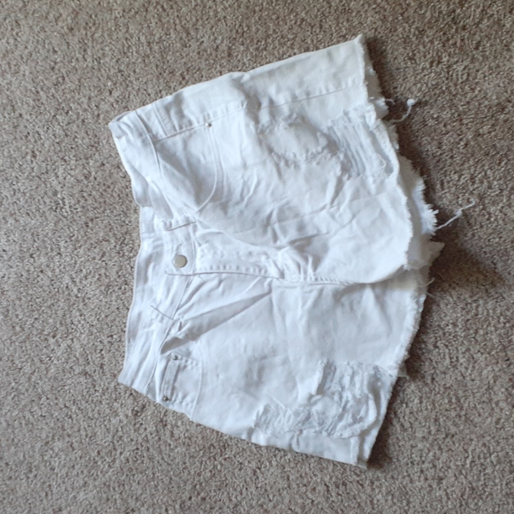 Ripped jean shorts